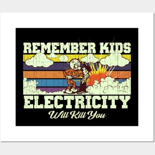 Vintage Electricity will kill you Posters and Art